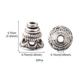 Tibetan Style Alloy Bead Cones, Pagoda, Antique Silver, 7.5x7.5mm, Hole: 1.5mm, 20pc/Set