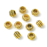 Tibetan Style Alloy Spacer Beads, Rondelle, Antique Golden, 6x8mm, 10pc/Set