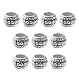 Tibetan Style Alloy Spacer Beads, Rondelle, Antique Silver, 6x8mm, 10pc/Set