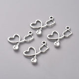 Tibetan Style Alloy Pendants, Stethoscope, Antique Silver, 21.5x13.5x3mm, Hole: 1.5mm, 50pc/Set