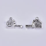 Tools Theme, Tibetan Style Alloy Pendants, for DIY Jewelry Making, Screwdriver, Tape, Wrench, Hammer, Antique Silver