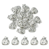 20Pcs Tibetan Style Halloween Pumpkin Jack-O'-Lantern Alloy Pendants, Lead Free & Cadmium Free, Antique Silver, 18x16x3mm, Hole: 1.8mm