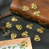 20Pcs Halloween Pumpkin Jack-O'-Lantern Alloy Pendants, Lead Free & Cadmium Free, Golden, 18x16x3mm, Hole: 1.8mm