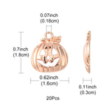 20Pcs Halloween Pumpkin Jack-O'-Lantern Alloy Pendants, Lead Free & Cadmium Free, Rose Gold, 18x16x3mm, Hole: 1.8mm