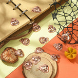 20Pcs Halloween Pumpkin Jack-O'-Lantern Alloy Pendants, Lead Free & Cadmium Free, Rose Gold, 18x16x3mm, Hole: 1.8mm