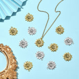 10PCS 2Colors Sunflower Tibetan Style Alloy Pendants, Mixed Color, 21.5x19x2.5mm, Hole: 1.8mm, 5pcs/color