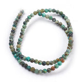 Natural African Turquoise(Jasper) Beads Strands, Round, 4mm, Hole: 1mm, about 86pcs/strand, 15 inch, 5Strand/Set