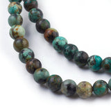 Natural African Turquoise(Jasper) Beads Strands, Round, 6mm, Hole: 1mm, about 57~60pcs/strand, 15 inch, 5Strand/Set