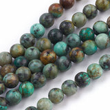 Natural African Turquoise(Jasper) Beads Strands, Round, 6mm, Hole: 1mm, about 57~60pcs/strand, 15 inch, 5Strand/Set