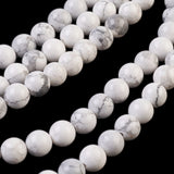 Natural Howlite Beads Strands, Round, 8mm, Hole: 1mm, 5Strand/Set