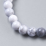 Natural Howlite Beads Strands, Round, White, 6mm, Hole: 1mm, about 32pcs/strand, 7.6 inch, 10Strand/Set