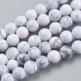 Natural Howlite Beads Strands, Round, White, 6mm, Hole: 1mm, about 32pcs/strand, 7.6 inch, 10Strand/Set