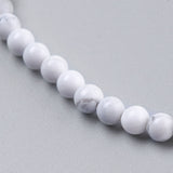 Natural Howlite Beads Strands, Round, White, 8mm, Hole: 1mm, about 24pcs/strand, 7.6 inch, 10Strand/Set