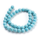 Synthetic Turquoise Beads Strands, Round, Turquoise, 10mm, Hole: 1.5mm, about about 40pcs/strand, 20Strand/Set