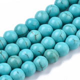 Synthetic Turquoise Beads Strands, Round, Turquoise, 6mm, Hole: 1mm, about 60pcs/strand, 20Strand/Set