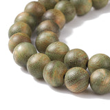 Natural Sandalwood Beads Strands, Round, Olive, 8mm, Hole: 1.2mm, about 51pcs/strand, 15.9 inch(40.5cm), 5Strand/Set