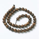 Natural Yellow Rosewood Beads, Round, Coconut Brown, 6mm, Hole: 1mm, about 63pcs/strand, 14.9 inch(38cm), 5Strand/Set