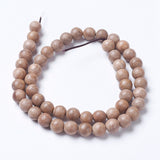 Natural Wood Beads Strands, Round, BurlyWood, 6mm, Hole: 1mm, about 63pcs/strand, 14.9 inch(38cm), 5Strand/Set