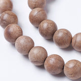 Natural Wood Beads Strands, Round, BurlyWood, 6mm, Hole: 1mm, about 63pcs/strand, 14.9 inch(38cm), 5Strand/Set