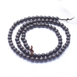 Natural Ebony Wood Beads Strands, Round, Dyed, 8mm, Hole: 1mm, about 50pcs/strand, 15.7 inch(40cm), 5Strand/Set