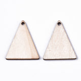 Unfinished Natural Poplar Wood Pendants, Laser Cut Wood Shapes, Undyed, Triangle, Antique White, 24.5x19.5x1.5mm, Hole: 1.6mm, 200pc/Set