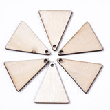 Unfinished Natural Poplar Wood Pendants, Laser Cut Wood Shapes, Undyed, Triangle, Antique White, 24.5x19.5x1.5mm, Hole: 1.6mm, 200pc/Set