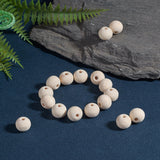 Natural Unfinished Wood Beads, Round Wooden Loose Beads Spacer Beads for Craft Making, Lead Free, Moccasin, 12x10.5mm, Hole: 2.5~3.5mm, 1000pcs/Set