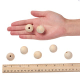 Natural Unfinished Wood Beads, Round Wooden Loose Beads Spacer Beads for Craft Making, Macrame Beads, Large Hole Beads, Lead Free, Moccasin, 25mm, Hole: 4.5~6mm, 500pc/Set