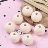 Natural Unfinished Wood Beads, Waxed Wooden Beads, Smooth Surface, Round, Floral White, 10mm, Hole: 2.5mm, 2000pc/Set