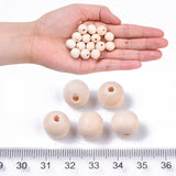 Natural Unfinished Wood Beads, Waxed Wooden Beads, Smooth Surface, Round, Floral White, 12mm, Hole: 2.5mm, 1000pc/Set