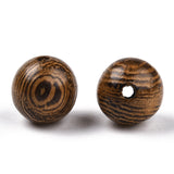 Natural Wenge Wood Beads, Lead Free, Round, Dyed, Coconut Brown, 8mm, Hole: 1.5mm, about 1948pcs/500g