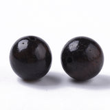 Natural Wood Beads, Waxed Wooden Beads, Dyed, Round, Black, 12mm, Hole: 1.8mm, about 430pcs/500g