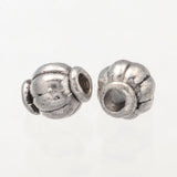 Barrel Tibetan Silver Spacer Beads, Metal Findings Accessories for DIY Crafting, Lead Free & Nickel Free & Cadmium Free, Antique Silver, about 4mm long, hole: 1mm, 100pc/Set