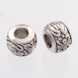 Rondelle Tibetan Style Spacer Beads, Lead Free & Nickel Free & Cadmium Free, Antique Silver, about 8mm in diameter, 5.5mm thick, Hole: 3.5mm, 50pc/Set