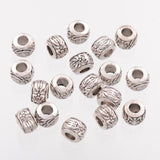 Rondelle Tibetan Style Spacer Beads, Lead Free & Nickel Free & Cadmium Free, Antique Silver, about 8mm in diameter, 5.5mm thick, Hole: 3.5mm, 50pc/Set