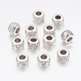 Antique Silver Rondelle Beads, Lead Free & Cadmium Free, about 8mm in diameter, 5.5mm thick, hole: 3.5mm, 20pcs/Set
