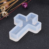 Cross Shape DIY Silicone Molds, Resin Casting Molds, For UV Resin, Epoxy Resin Jewelry Making, White, 39x28x7mm