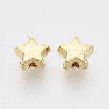 CCB Plastic Beads, Star, Golden, 6x6.5x3.5mm, Hole: 1.2mm, 200pc/Set