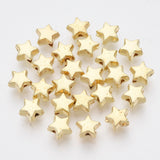 CCB Plastic Beads, Star, Golden, 6x6.5x3.5mm, Hole: 1.2mm, 200pc/Set