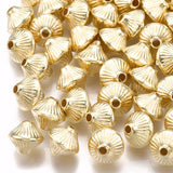 CCB Plastic Beads, Corrugated Bicone, Light Gold, 7x6mm, Hole: 1.5mm, 100pc/Set