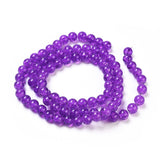 Crackle Glass Beads Strands, Round, Blue Violet, 10mm, Hole: 1.3~1.6mm, about 80pcs/strand, 31.4 inch