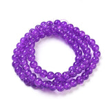 Crackle Glass Beads Strands, Round, Blue Violet, 10mm, Hole: 1.3~1.6mm, about 80pcs/strand, 31.4 inch