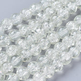 8MM Clear Crackle Glass Round Beads Strands for DIY Jewelry, 8mm, Hole: 1.3~1.6mm, 31.4 inch