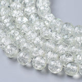 8MM Clear Crackle Glass Round Beads Strands for DIY Jewelry, 8mm, Hole: 1.3~1.6mm, 31.4 inch