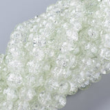 8MM Clear Crackle Glass Round Beads Strands for DIY Jewelry, 8mm, Hole: 1.3~1.6mm, 31.4 inch