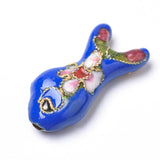 Handmade Cloisonne Beads, Fish, Mixed Color, 19.5x9x5~6mm, Hole: 1mm, 5pc/Set