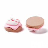 Opaque Resin Cabochons, Rabbit shaped Mixed Food Shapes, Pearl Pink, 15~23x15.5~23x6~9mm, 10pcs/Set