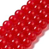 Baking Painted Imitation Jade Glass Round Bead Strands, Red, 8.5~9mm, Hole: 1.5mm, about 105pcs/strand, 31.8 inch