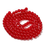 Baking Painted Imitation Jade Glass Round Bead Strands, Red, 8.5~9mm, Hole: 1.5mm, about 105pcs/strand, 31.8 inch