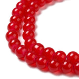 Baking Painted Imitation Jade Glass Round Bead Strands, Red, 8.5~9mm, Hole: 1.5mm, about 105pcs/strand, 31.8 inch